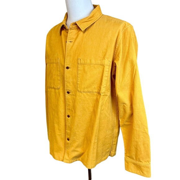 OUTERKNOWN New Corduroy Button Down Shirt Sz XXL Yellow NWT Casual Shacket - Picture 9 of 13